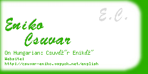 eniko csuvar business card